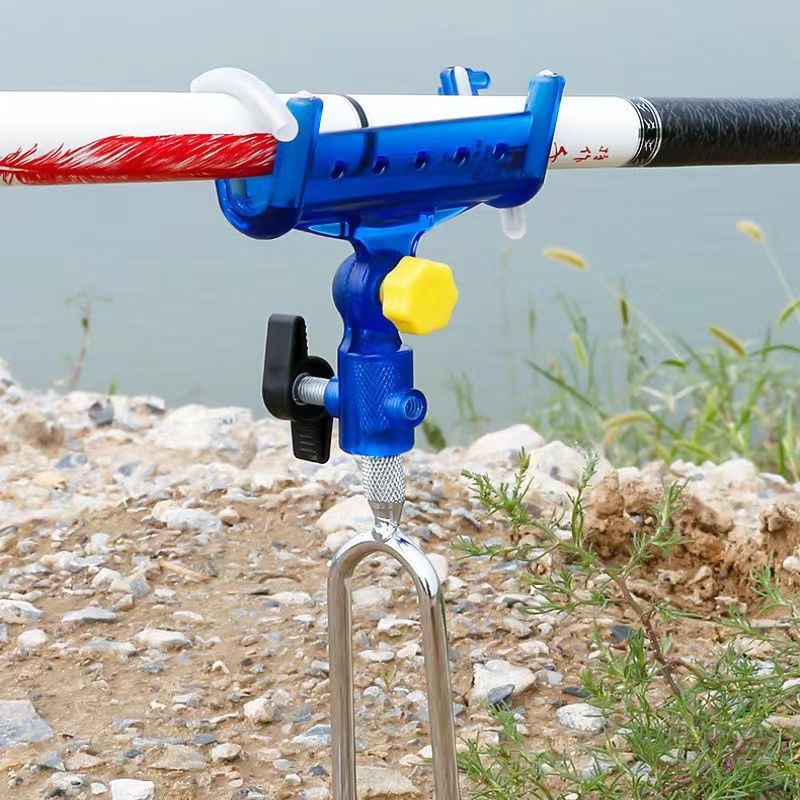 Držač za štap za ribolov s automatskim zaključavanjem tornja, ABS materijal, univerzalna zemlja baza, dvostruka namjena