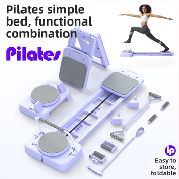 Pilates ležaj s višenamjenskom fitness pločom za kućne vježbe — trbuh, bokovi i noge, prijenosno