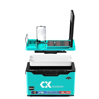 Cutie de pescuit cu roți – portabilă, ultra-ușoară, set complet multifuncțional, construcție din plastic, capacitate sub 9 L