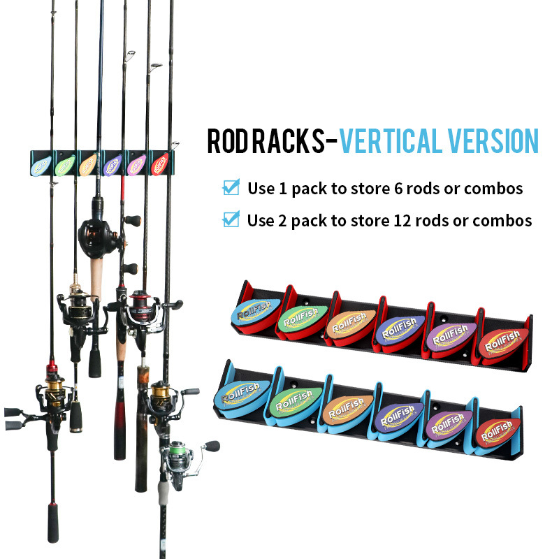 Rotirajući zidni držač za štapove za ribolov – ROLL FISH, ABS, model New Fishing Rod Stand