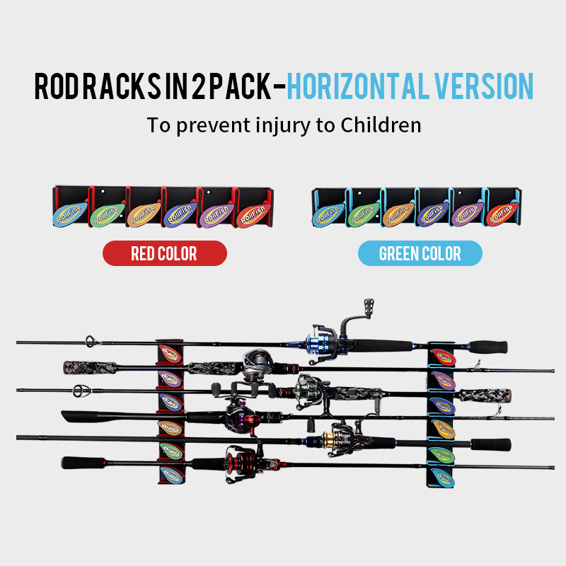 Rotirajući zidni držač za štapove za ribolov – ROLL FISH, ABS, model New Fishing Rod Stand