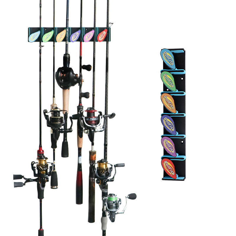 Rotirajući zidni držač za štapove za ribolov – ROLL FISH, ABS, model New Fishing Rod Stand