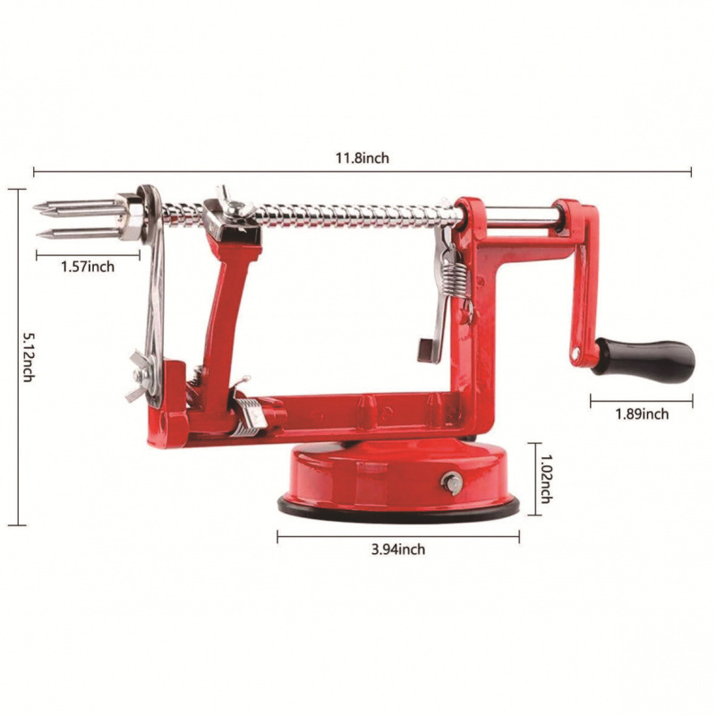 Ръчен обелвач за ябълки, 3-в-1 мултифункционална ръчно задвижвана машина за обелване на плодове, неръждаема стомана, персонализация и печат на лого