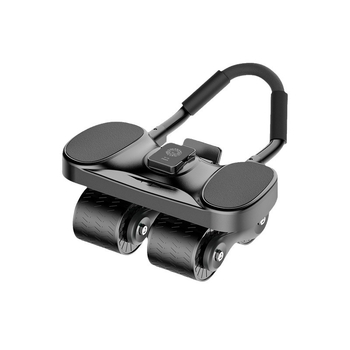 Roata abdominală cu patru roți, revenire automată, funcționare silențioasă, suport pentru coate, model Upgraded JF8