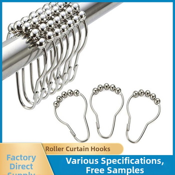 Far Hong nerezová oceľ päťguličkové prstene na sprchovací záves, háčiky v tvare tekvice
