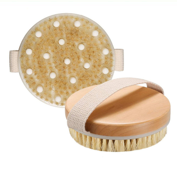 Garch Perie de baie – Perie de masaj cu cap rotund, material Hemu + păr, utilizare umedă/uscată, dublă utilizare, procesare personalizată disponibilă