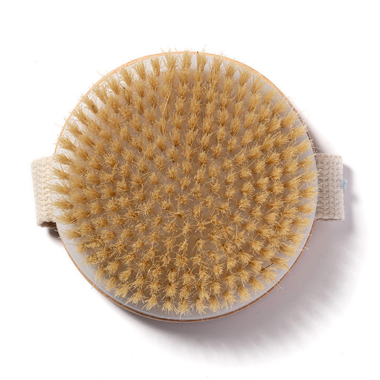 Garch Perie de baie – Perie de masaj cu cap rotund, material Hemu + păr, utilizare umedă/uscată, dublă utilizare, procesare personalizată disponibilă