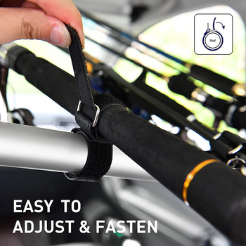 Suport pentru țevi de pescuit auto cu curea de fixare — brand Easy buckle, material nylon și poliester, model single-pack