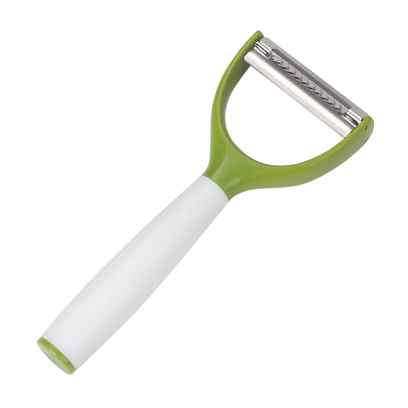 Двоен обелвач и настъргвач с двойна глава, 420J2 неръждаема стомана, PP+ABS дръжка