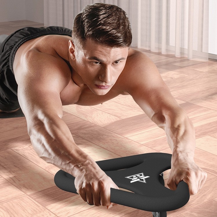 Xuanshang 006-j Placă triunghiulară pentru abdomen cu roți silențioase universale – echipament de fitness pentru interior, 2 kg