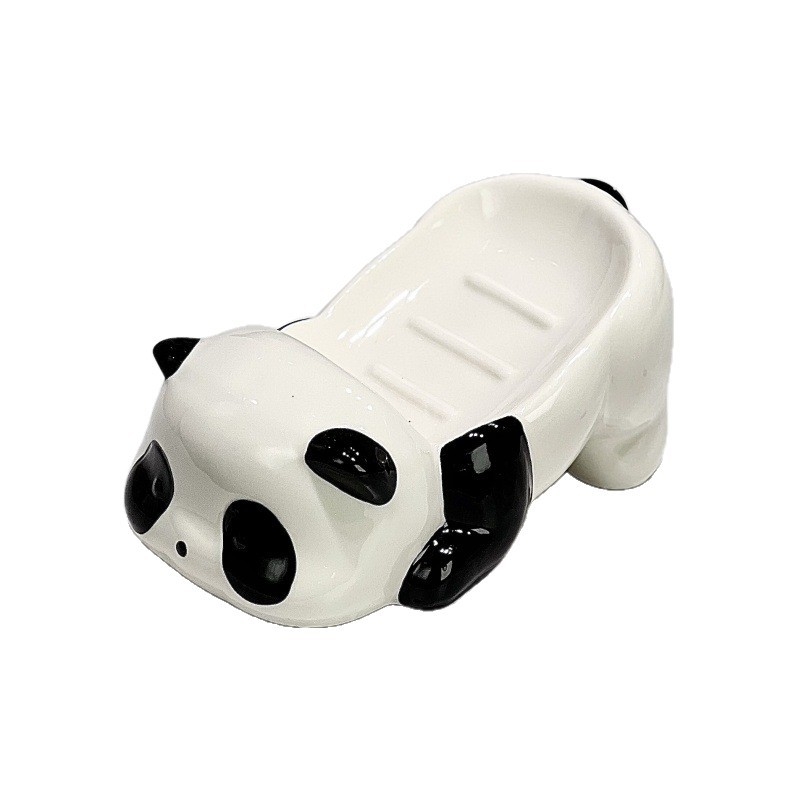 Keramička posuda za sapun s dizajnom panda za kupaonicu, 1 kom., mogućnost prilagođavanja