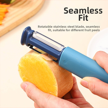 Trojdielne kuchynské náčinie: olúzač, strúhovač a brúška na nože; ABS telo; ručné ovládanie