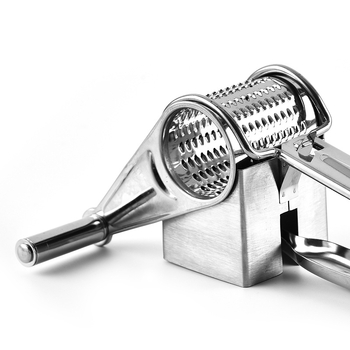 Завъртащ се ръчен настъргвач за сирене (430 неръждаема стомана • пълна метална конструкция • планер за сирене • RYJ)