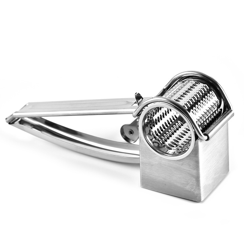 Завъртащ се ръчен настъргвач за сирене (430 неръждаема стомана • пълна метална конструкция • планер за сирене • RYJ)