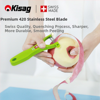 Kisag oguljivač voća i povrća — Višenamjenski, nehrđajući čelik oštrica, PE držač, Moderan minimalistički dizajn