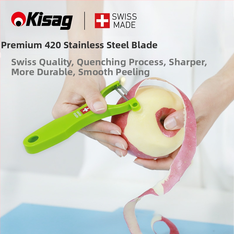 Kisag oguljivač voća i povrća — Višenamjenski, nehrđajući čelik oštrica, PE držač, Moderan minimalistički dizajn