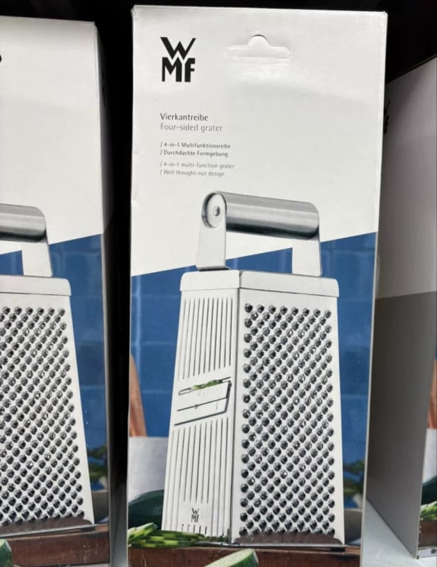 Многофункционално квадратно ренде от неръждаема стомана за зеленчуци и плодове, автоматично и умно, плосък дизайн.