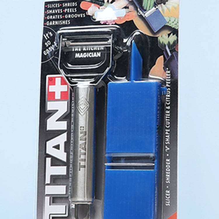 2-в-1 обелвач и нарязвач от неръждаема стомана, мултифункционален кухненски инструмент с ABS корпус