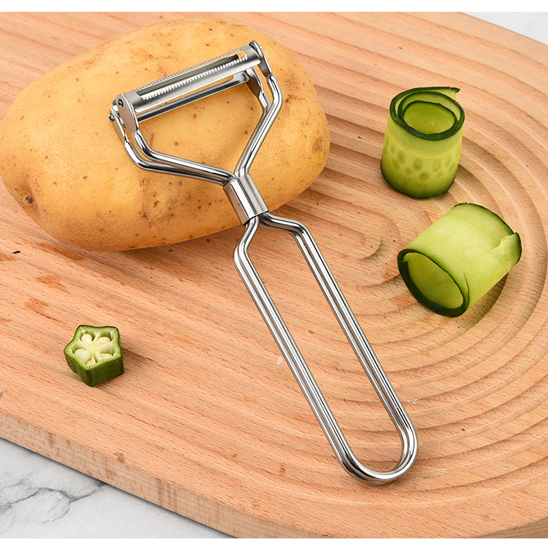 Planer dublu față pentru pepene și curățare fructe, oțel inoxidabil 304, 2 în 1 unealtă de bucătărie