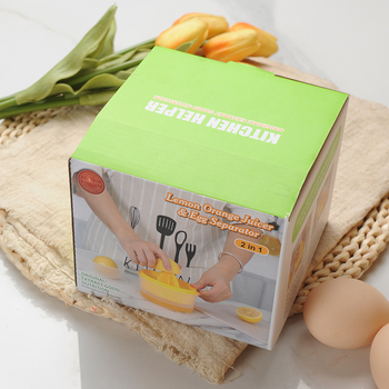 Storcător 2-în-1 cu capac și separator de ouă, manual, din oțel inoxidabil, pentru citrice și fructe