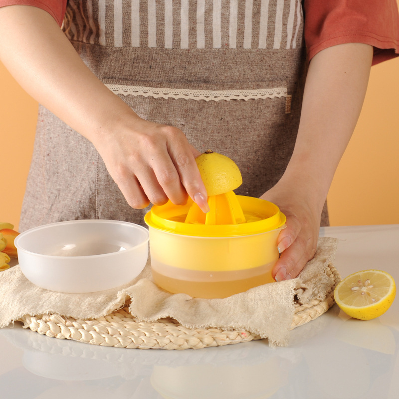 Storcător 2-în-1 cu capac și separator de ouă, manual, din oțel inoxidabil, pentru citrice și fructe