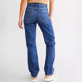 Traperice s rupama, visokim strukom, širokog kroja, pamuk-denim (95% pamuk, poliester <30%), street hipster stil