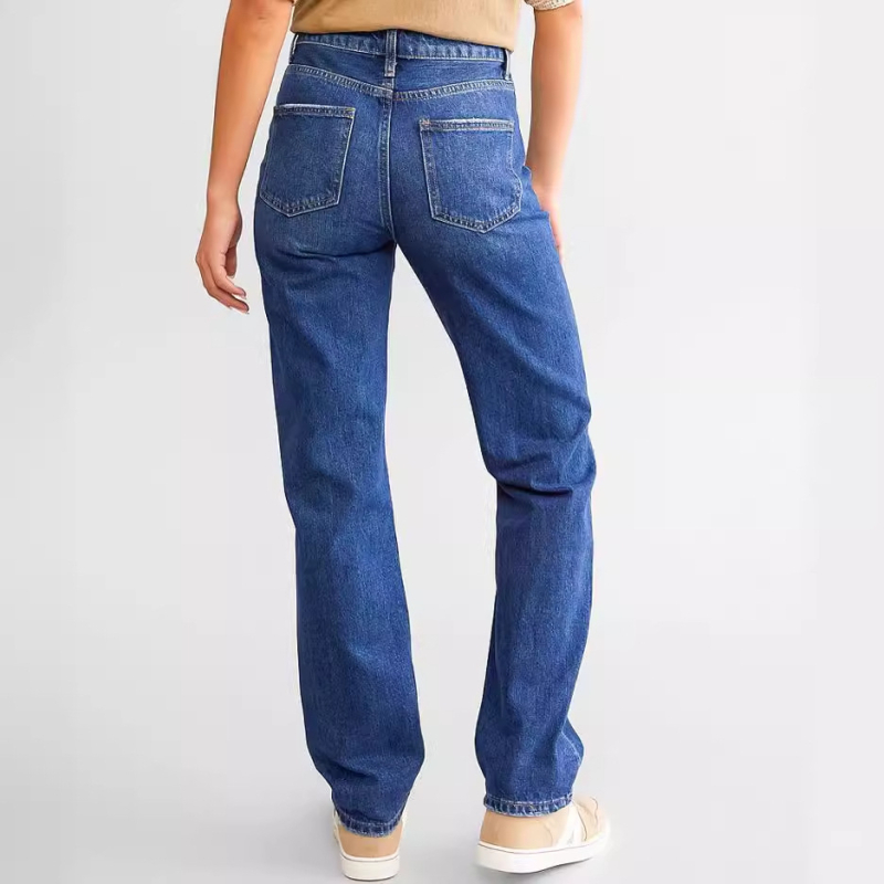 Traperice s rupama, visokim strukom, širokog kroja, pamuk-denim (95% pamuk, poliester <30%), street hipster stil