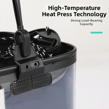 Szabadban használható halászati vödör átlátszó merev aljzattal - EVA anyag (Anyag: EVA; Tömeg: 600 g)