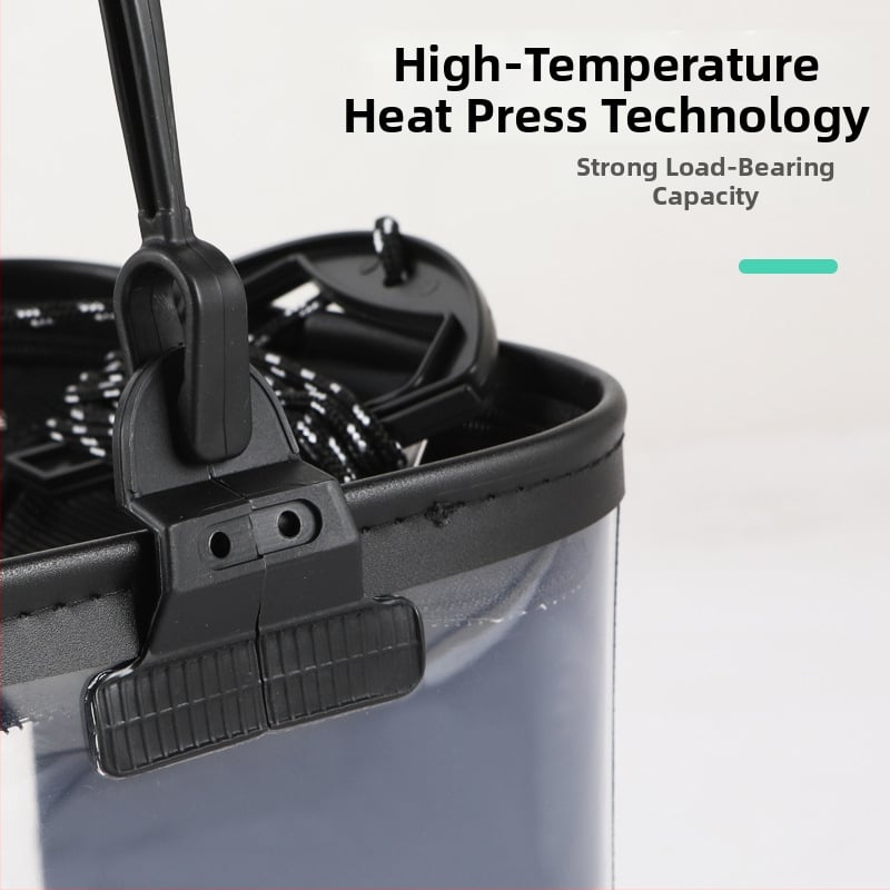 Szabadban használható halászati vödör átlátszó merev aljzattal - EVA anyag (Anyag: EVA; Tömeg: 600 g)