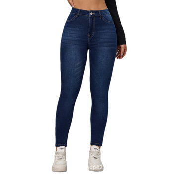 Ženske traperice za jesen-zimu, slim fit, elastične, srednji pojas