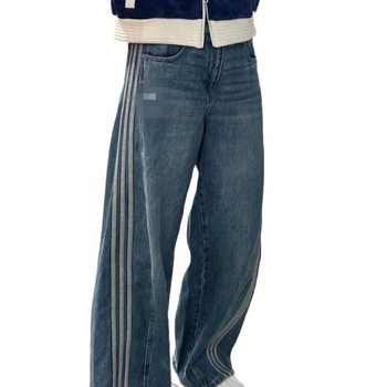 Unisex traperice, ravne kroja, denim od pamuka s 30-50% regeneriranih vlakana celuloze, srednji struk, mikroelastičnost, zima 2025