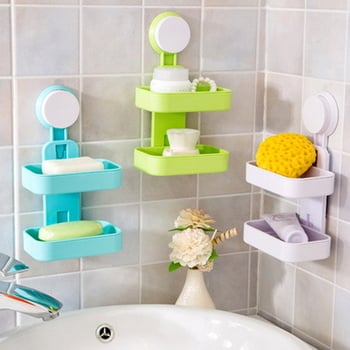 Κιβώτιο σαπουνιού τοίχου με στράγγιση, μονής ή διπλής στρώσης, αποθήκευση μπάνιου, χωρίς καπάκι