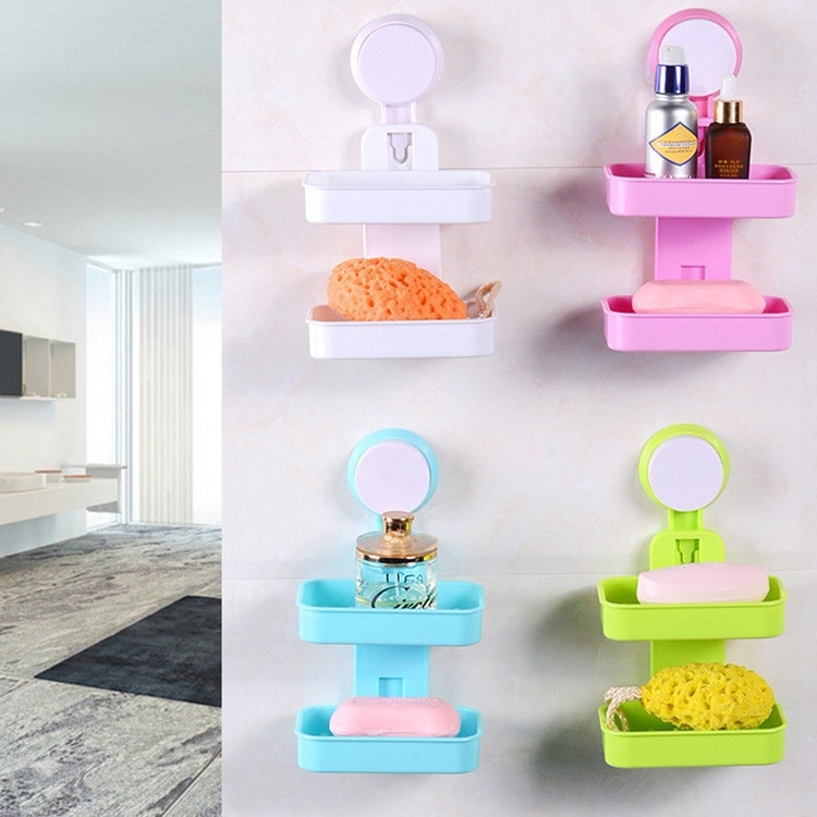 Κιβώτιο σαπουνιού τοίχου με στράγγιση, μονής ή διπλής στρώσης, αποθήκευση μπάνιου, χωρίς καπάκι