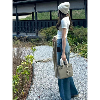 Traperice s patchworkom color-block, visokim strukom, ravni kroj, neelastični denim, 70–80% pamuka