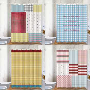 Perdea de duș - Poliester, Stil INS, Design personalizabil, Imprimare logo, Vianna