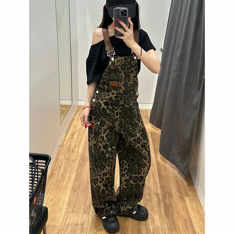 Džinseni overali s širokim nogavicama, visokim strukom, mikroelastičnost, uzorak dizajn, gradski stil, ljeto 2025