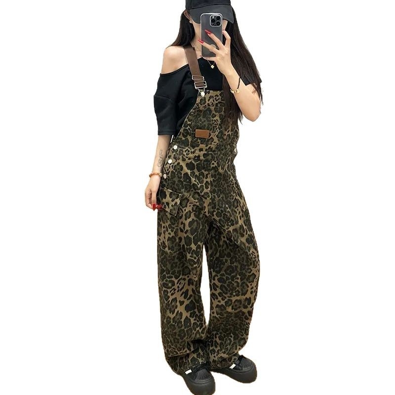 Džinseni overali s širokim nogavicama, visokim strukom, mikroelastičnost, uzorak dizajn, gradski stil, ljeto 2025