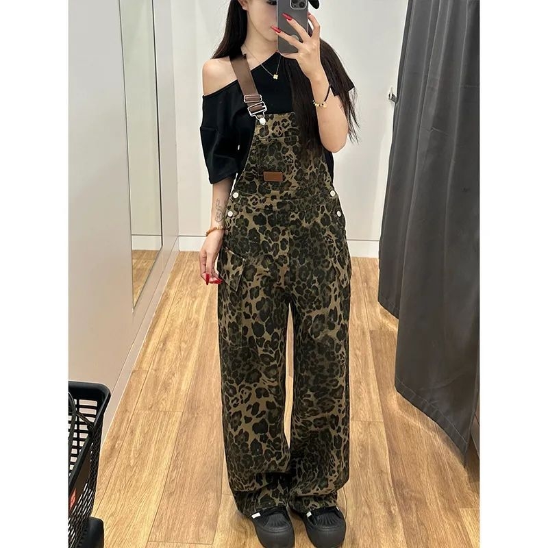 Džinseni overali s širokim nogavicama, visokim strukom, mikroelastičnost, uzorak dizajn, gradski stil, ljeto 2025