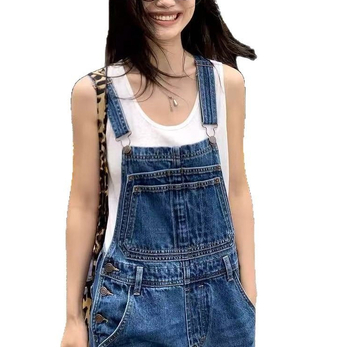Ženski džins kombinezon s širokim nogavicama i opuštenim strukom, proljeće-ljeto 2025