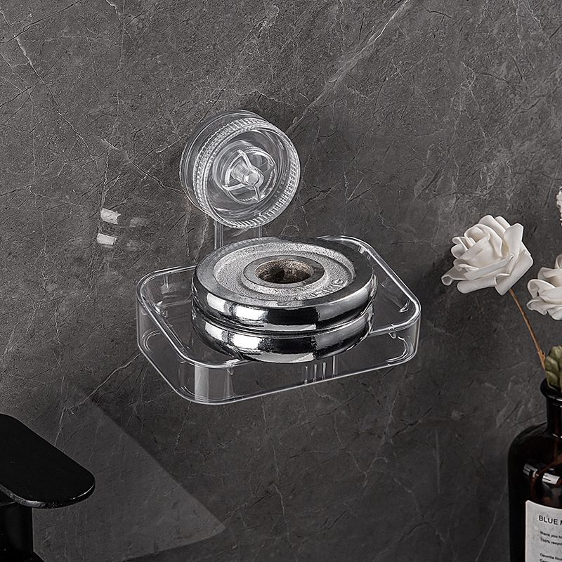 Suport de săpun montat pe perete cu dublu nivel, ventuză puternică, din plastic, brand Shuhui