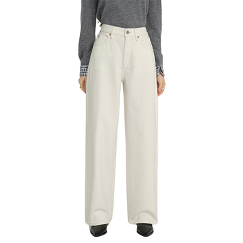 Γυναικείες Τζιν από Βαμβακερό Ντένιμ, Υψηλή Μέση, Ευθύ Παντελόνι, Φθινοπωρινή Έκδοση 2025, Μίξη Σπαντέξ, Φινίρισμα χωρίς Σιδέρωμα