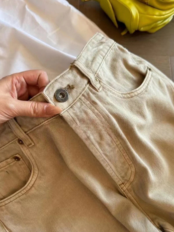 Γυναικείοι τζιν από βαμβάκι (95%+), υψηλή μέση, ίσια γραμμή, μακριά μέχρι το πάτωμα, με πολλές τσέπες, ιαπωνο-κορεατικό casual στυλ