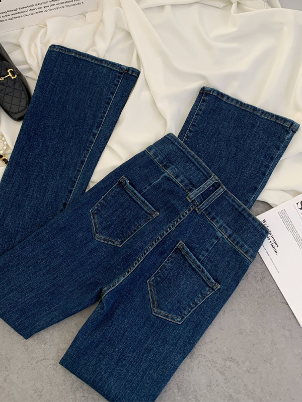 Traperice visokog struka, šire nogavice, denim, 70–80% poliestera, srednja elastičnost
