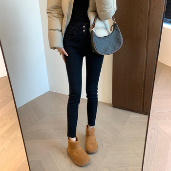 Τζινς skinny με ψηλή μέση, βαμβακερό ύφασμα 50-70%, υψηλή ελαστικότητα
