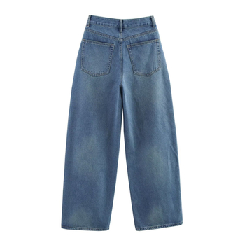 Jeansi dama – stil street hipster, talie medie, croială lejeră, material poliester 95%+