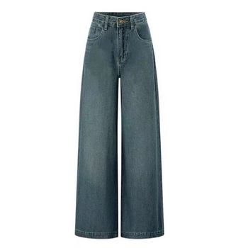 Ženske traperice s srednjim visokim strukom, produžena duljina, denim od pamuka s elastanom, labavi kroj, ravne nogavice, jesen 2025