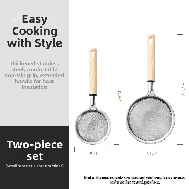 3-dielna sada kuchynských doplnkov z nehrdzavejúcej ocele pre domáce použitie: sitko, šľahač na vajcia a separátor bielkovín