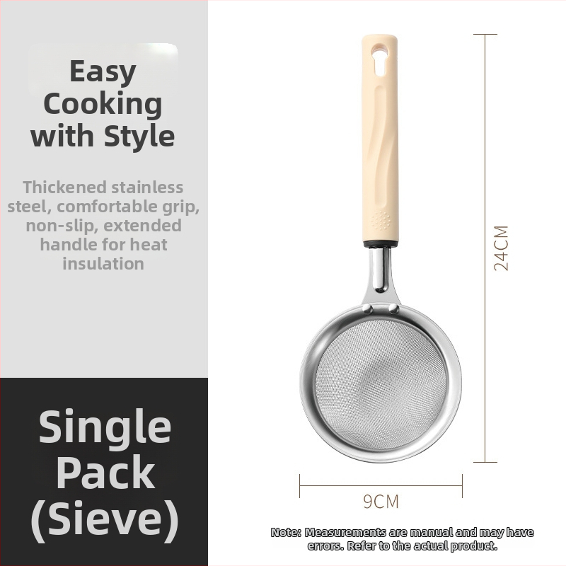 3-dielna sada kuchynských doplnkov z nehrdzavejúcej ocele pre domáce použitie: sitko, šľahač na vajcia a separátor bielkovín