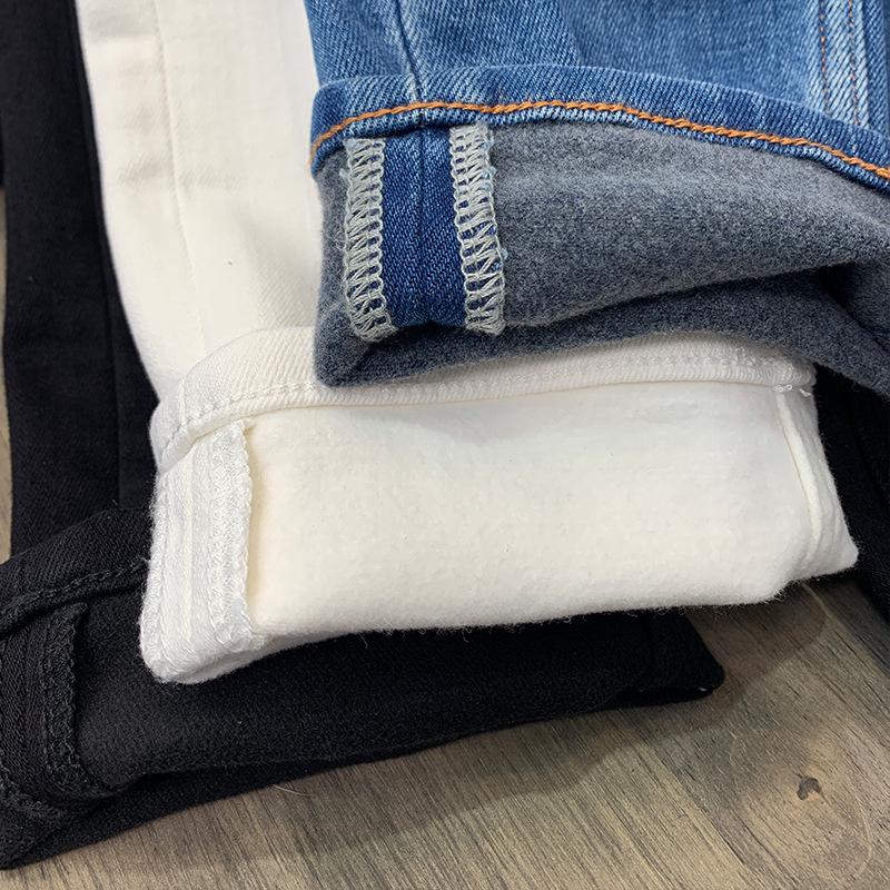 Ženske hlače ravnog kroja od denima, visok pojas, elastan, duljina 9/10, gradski stil, zimska kolekcija 2025