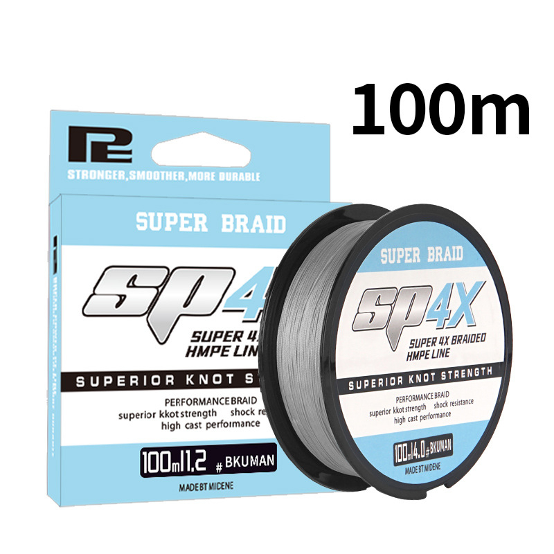 Glavna ribolovna linija, 4-slojna PE linija za duga bacanja, nosivost 2–30 kg, brend Super 4X, porijeklo Kina